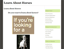 Tablet Screenshot of learn-about-horses.com